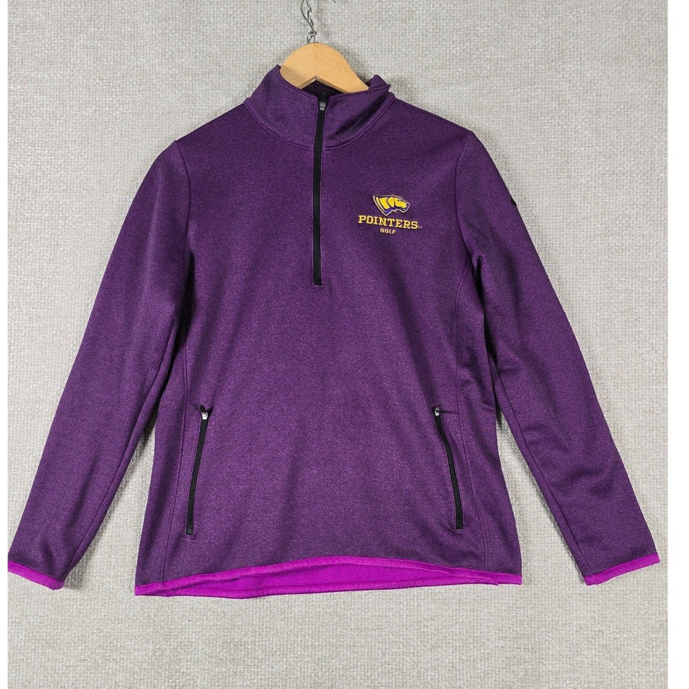 Nike Golf UWSP Pointers Womens Large Purple Therma-Fit 1/4 Zip Jacket Pullover